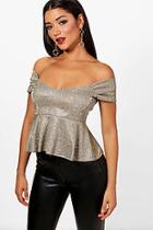 Boohoo Evie Off The Shoulder Peplum Top