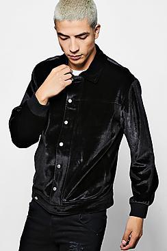 Boohoo Velour Coach Jacket
