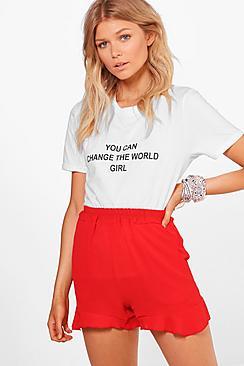 Boohoo Petite Lilian You Can Change Slogan Tee