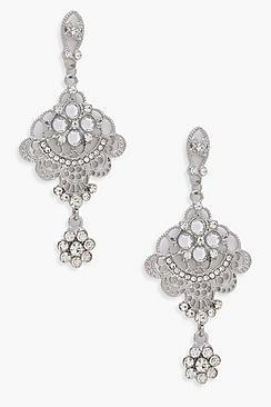 Boohoo Abby Statement Diamante Chandelier Earrings