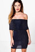 Boohoo Petite Clara Metallic Shimmer Dress