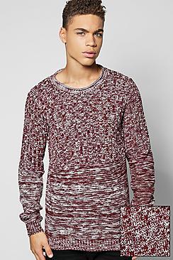 Boohoo Mixed Knit Scoop Neck Jumper