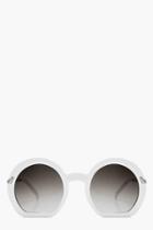Boohoo Zoe Cut Off Round Plastic Sunglasses White