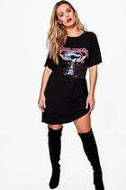 Boohoo Plus Marissa Printed Band Belt 2 In 1 T-shirt Dress