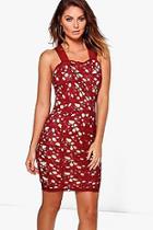 Boohoo Boutique Tia Contrast Lace Bodycon Dress