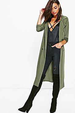 Boohoo Molly Double Breasted Midi Trench