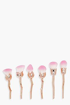 Boohoo Rose Gold Rose Make Up Brushes