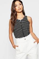 Boohoo Stripe Rib O Ring Vest