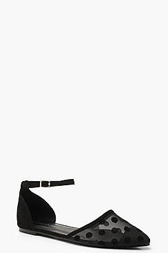 Boohoo Pointed Mesh Flats