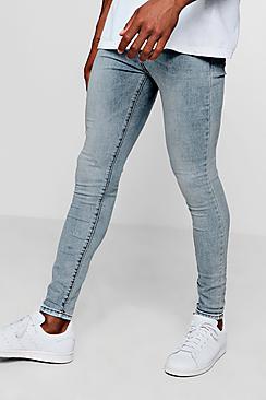 Boohoo Spray On Skinny Jeans In Pale Blue