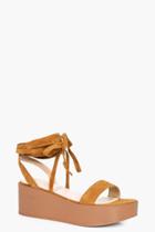 Boohoo Kerry Wrap Up Platform Tan