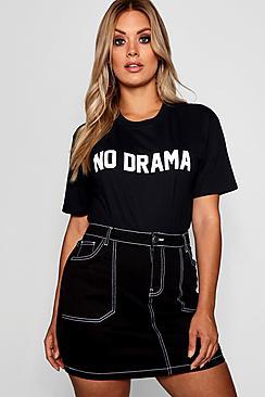 Boohoo Plus No Drama Oversized Tee