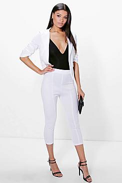 Boohoo Hannah Crop Skinny Ponte Trouser