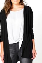 Boohoo Eve Edge To Edge Midi Cardigan Black