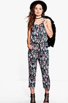 Boohoo Heather Floral Print Jumpsuit