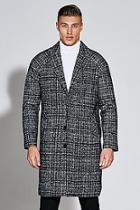 Boohoo Premium Textured Wool Mix Cocoon Overcoat