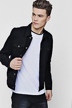 Boohoo Biker Pu Detail Denim Western Jacket