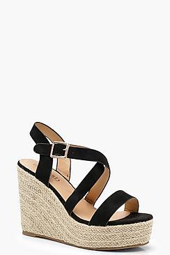 Boohoo Zoe Strappy Espadrille Wedges