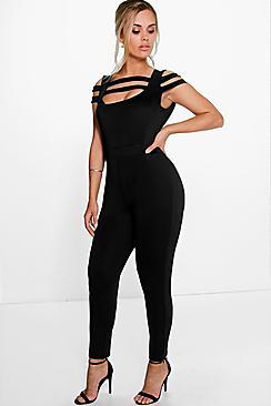 Boohoo Plus Grace Strappy Detail Jumpsuit