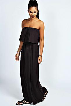 Boohoo Bandeau Frill Top Maxi Dress