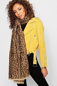 Boohoo All Over Leopard Woven Scarf