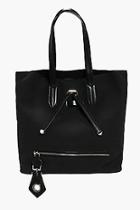 Boohoo Heidi Suedette Zip Detail Shopper Bag