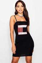 Boohoo June Not Today Square Neck Bodycon Dress