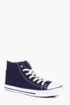 Boohoo High Top Canvas Plimsoll Navy