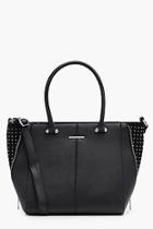 Boohoo Crosshatch And Suedette Pinstud Tote