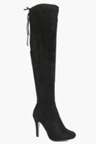 Boohoo Willow Stiletto Over The Knee Boot Black