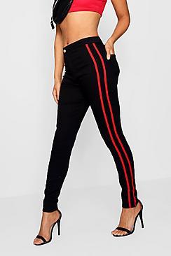 Boohoo Sally Side Stripe Thigh Rise Jeans