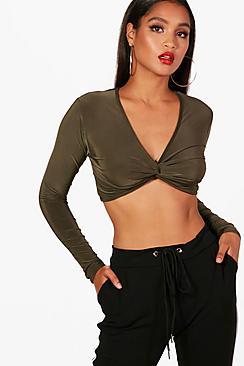 Boohoo Wrap Front Top