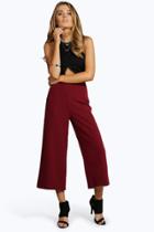 Boohoo Martha Ankle Length Tailored Culottes Red