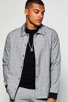Boohoo Grey Check Tailored Coach Jacket