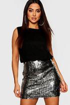 Boohoo Chiffon Top Sequin Skirt 2 In 1 Dress