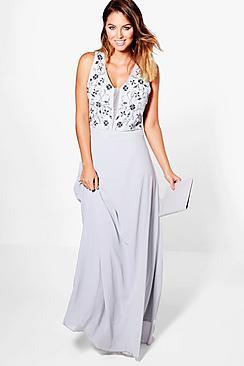 Boohoo Boutique Orla Floral Embellished Maxi Dress