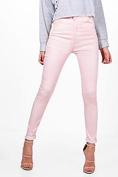 Boohoo Molly 5 Pocket Pastel Denim Skinny Jeans