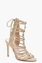 Boohoo Lily Cage Lace Up Back Gladiator Heels