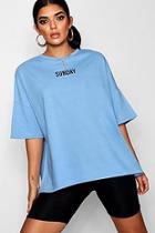 Boohoo Hailey Sunday Slogan Oversized T-shirt