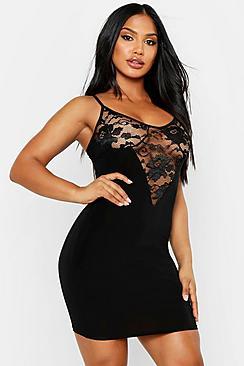 Boohoo Lace Cup Slinky Bodycon Dress