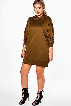 Boohoo Plus Georgina Hooded Sweat Dress