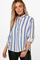 Boohoo Mary Oversized Stripe Shirt