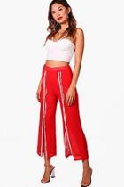 Boohoo Karly Front Split Striped Trousers