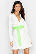 Boohoo Double Breasted Contrast Belt Blazer Dress