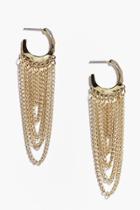 Boohoo Lexi Small Hoop Chain Chandelier Earrings Gold