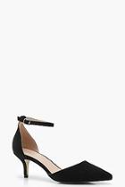 Boohoo Emma Suedette Kitten Heel With Ankle Bands