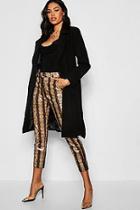 Boohoo Belted Collared Coat
