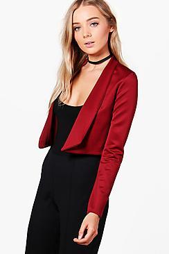 Boohoo Phoebe Lapel Crop Blazer