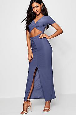 Boohoo Tammy Twist Front Maxi Dress