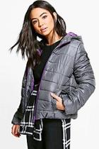 Boohoo Isabella Quilted Jacket With Contrast Zipper
